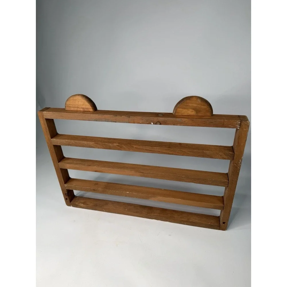 Vintage Wooden 4 Tier Nursery Wall Shelf Kids Room Book Display Shelf
